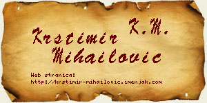 Krstimir Mihailović vizit kartica